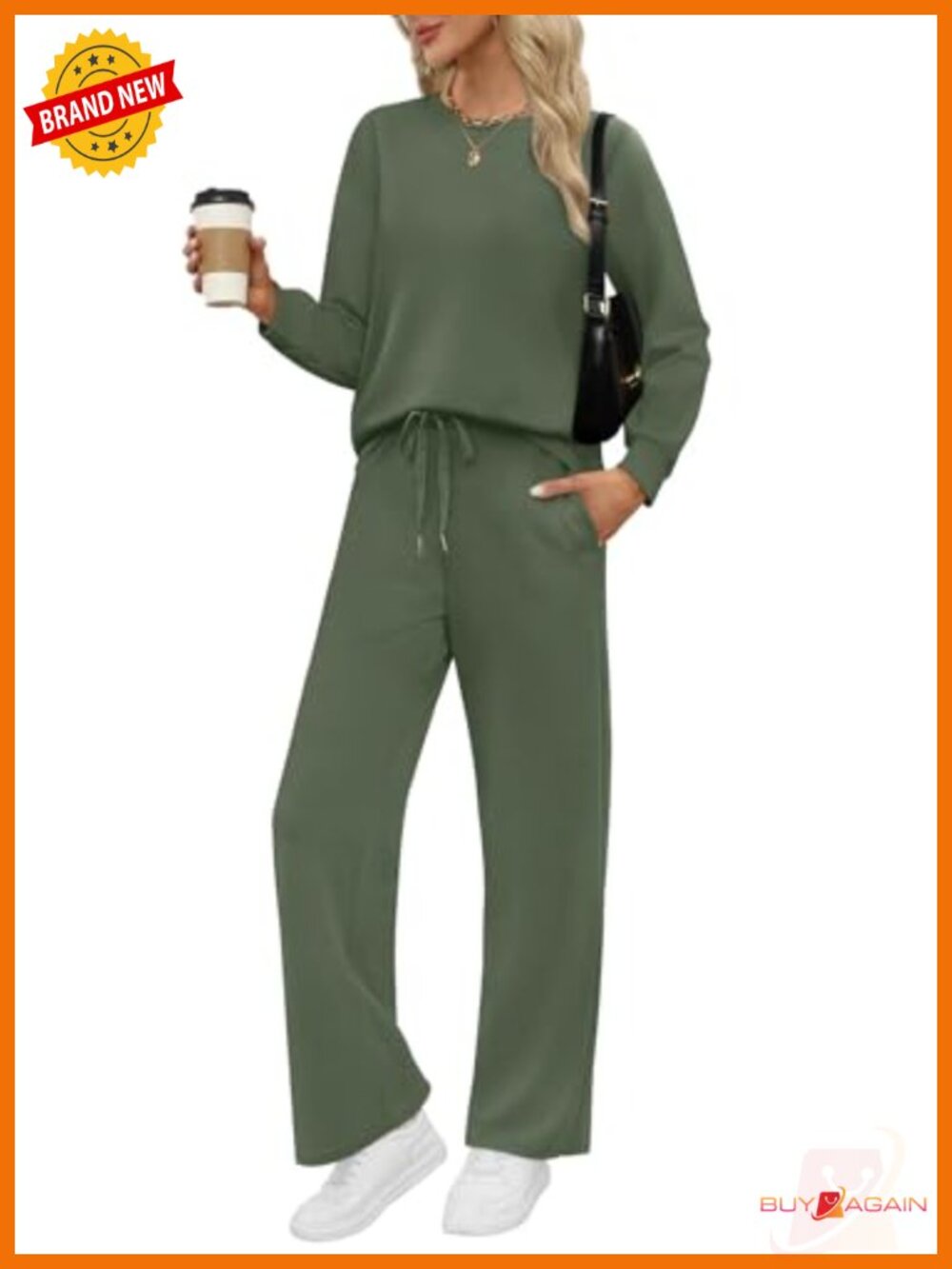 Womens 2 Piece Lounge Set Wide Leg Sweatsuit Travel Vacation